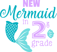 New Mermaid 2 Digital Sketch Svg Design, Free Vectors File